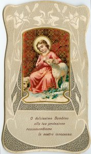 Jesus mit zwei Lämmern