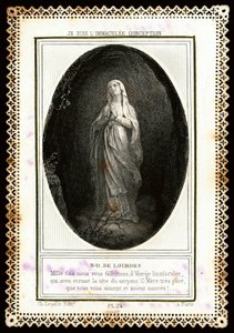 Andachtsbild: Notre Dame de Lourdes. Karte. 19. Jahrhundert. Private Sammlung