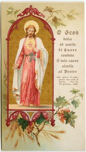 Andachtsbild: Gebet zu Jesus (Gravur)