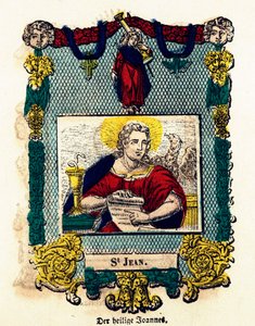 Andachtsbild: Heiliger Johannes. Gravur des 19. Jahrhunderts von Anonymous Anonymous