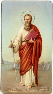 Andachtsbild: Heiliger Paulus von Tarsus (Chromolithographie)