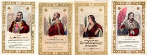 Andachtsbild: Heiliger Ulrich von Augsburg, Heiliger Stanislaus, Heilige Bibiana, Heiliger Ladislaus I. von Ungarn von Anonymous Anonymous