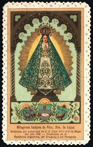 Andachtsbild: Darstellung von Nuestra Señora von Luján, Schutzpatronin von Argentinien, Paraguay und Uruguay
