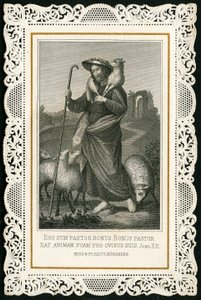 Andachtsbild: Der gute Hirte (Gravur)