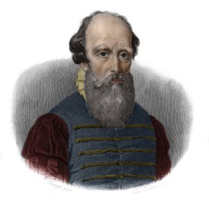 Porträt von Bernard Palissy (1510 - 1589) in „Portraits et histoire des hommes utile: hommes et femmes de tous pays et de tous conditions, qui acquis des droits à la reconnaissance des hommes“ veröffentlicht und verbreitet von der Societe Montyon et Frankl