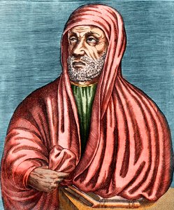 Porträt von Abu Ali al-Husain ibn Abdallah ibn Sina (Avicenna) (980-1037), iranischer Arzt und Philosoph, Gravur, unsigniert von Anonymous Anonymous