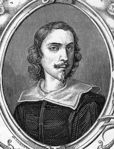 Porträt von Francesco Albani (1578-1660), genannt der Albaner, italienischer Maler. Gravur von 1859 in „Die Galerien Europas - Italien“ von Armengaud. Private Sammlung von Anonymous Anonymous