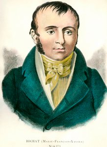 Porträt von Francois Xavier Bichat (1771-1802), französischer Arzt. Gravur aus dem 19. Jahrhundert. Private Sammlung