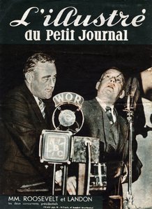 Porträt von Franklin Delano Roosevelt und Alfred Mossman „Alf“ Landon, die beiden Konkurrenten bei der Präsidentschaftswahl der Vereinigten Staaten