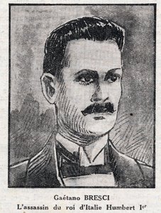 Porträt von Gaetano Bresci, italienischer Anarchist, der König Umberto I. ermordete von Anonymous Anonymous
