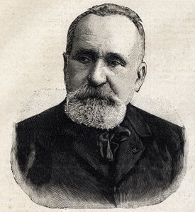 Porträt von Pierre Puvis de Chavannes (1824-1898), französischer Maler, damals Präsident der Société Nationale des Beaux-Arts. Gravur in „Le Petit Parisien“ von Anonymous Anonymous
