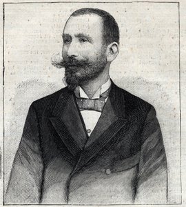 Porträt von Pierre Sales (1854? -1921?), ein französischer Schriftsteller. Gravur in "Le Petit Parisien"