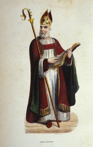 Porträt des Heiligen Augustinus (354 - 430) Gravur des 19. Jahrhunderts von Anonymous Anonymous