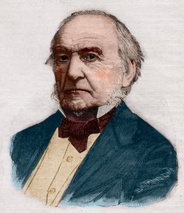 Porträt von William Ewart Gladstone (1809-1898), britischer Premierminister und Politiker. Gravur in „Le petit Parisien“ von 1891. Private Sammlung. von Anonymous Anonymous