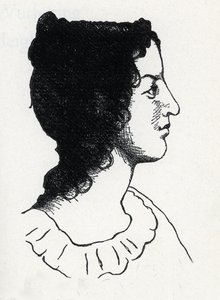 Porträt der britischen Schriftstellerin Emily Bronte (1818-1848) (Gravur aus "Les Hauts de Hurlevent")