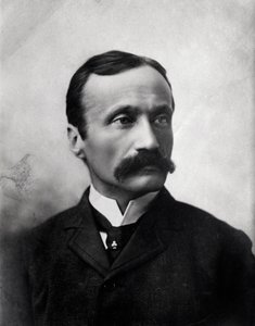 Porträt des italienischen Komponisten Arrigo Boito. Schwarz-Weiß-Foto. von Anonymous Anonymous