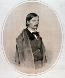 Porträt des italienischen Dirigenten, Kontrabassisten und Komponisten Giovanni Bottesini. Zeichnung. 1858 von Anonymous Anonymous