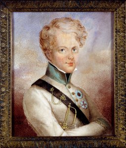 Porträt des Königs von Rom Napoleon II., Herzog von Reichstadt (1811-1832), Sohn von Kaiser Napoleon I. (1769-1821) Anonymes Gemälde. 1829 Private Sammlung von Anonymous Anonymous