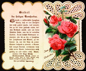 Gebet an den heiligen Bernhard. Andachtsbild. Postkarte. Anfang des 20. Jahrhunderts. Private Sammlung von Anonymous Anonymous