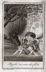Psyche in den Wellen. Gravur von 1819 in „Lettres à Emilie sur la mythologie“ von Charles Albert Demoustier (1760-1801). Private Sammlung von Anonymous Anonymous