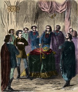 Empfang eines Illuminaten (geheime Gesellschaft) - Empfang eines Illuminaten (Illuminati) - Illuminaten von Bayern (der Illuminatenorden) 1879 (Gravur) von Anonymous Anonymous
