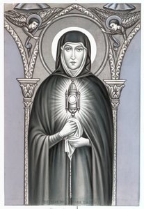 Darstellung der Heiligen Klara von Assisi (ca. 1192-1253), Gründerin des Klarissenordens. Anfang des 20. Jahrhunderts von Anonymous Anonymous
