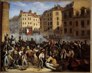 Revolution von 1830 - „Die Charta oder der Tod“ (Schlacht vom 28. Juli, wahrscheinlich Rue Saint-Antoine) - „Episode der Julitage 1830“