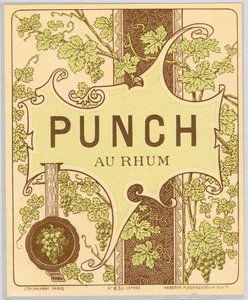Rum-Punsch Alkoholwerbung (spätes 19. Jahrhundert) von Anonymous Anonymous