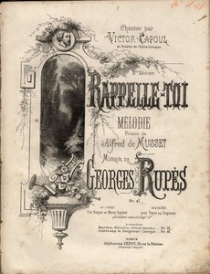 Partitur von „remember-se“ Melodie von Georges Rupes nach einem Gedicht von Aldre de Musset. von Anonymous Anonymous