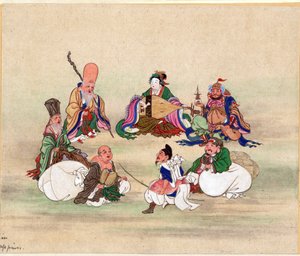 Sieben Glücksgötter (Sept Divinites du Bonheur) von Anonym, ca. 1878