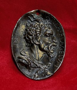 Silbermedaille mit dem Abbild von Attila (395-453), König der Hunnen, Blume Gottes. Paris, Louvre Museum von Anonymous Anonymous