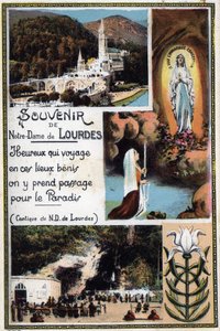 Erinnerungspostkarte von Lourdes - Hautes-Pyrénées um 1900.