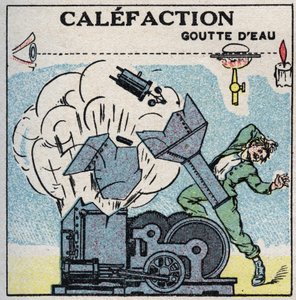Dampferzeuger: Explosion eines Kessels verursacht durch die Kalefaktion. Anonyme Illustration von 1925. Private Sammlung.