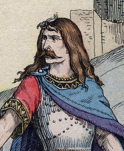 Der gallische Häuptling Vercingetorix (72-46 v. Chr.) - Gravur