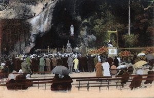 Die Grotte in Lourdes - Hautes-Pyrénées um 1900.