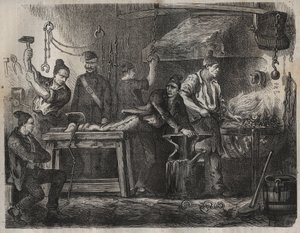 Der Transfer ins Toulon-Bagne im 19. Jahrhundert. Gravur in „Histoire des bagnes depuis leur création à nos jours“ (1877) von Pierre Zaccone (1817-1895). Private Sammlung. von Anonymous Anonymous