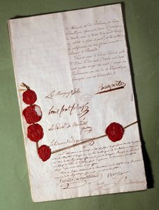Vertrag von Campoformio, unterzeichnet von Napoleon Bonaparte