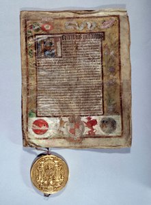 Vertrag von Amiens im August 1527, ein Bündnis zwischen König Heinrich VIII. und dem französischen König Franz I. gegen Kaiser Karl V. Paris, Nationalarchiv
