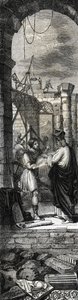 Trophime von Arles oder Saint Trophime (3. Jahrhundert) baut die Kirche von Arles - Gravur von 1846 in „Lives des saints“. Private Sammlung. von Anonymous Anonymous