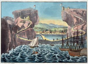 Ansicht der Insel St. Helena von der Landungsstelle in der Nähe von Fort James von Anonymous Anonymous