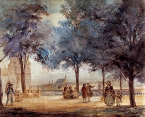Blick auf die Terrasse der Tuilerien in Paris im Jahr 1786