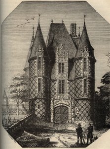 Schloss Carrouges - Der Donjon - Orne Normandie - Gravur in „PATRIE - DESCRIPTION PICTURESQUE DE LA FRANCE EN 6 VOLUMES BY LUCIEN HUARD - Ende 19. Jahrhundert