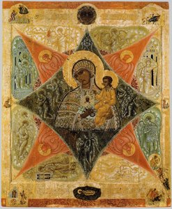 Muttergottes vom brennenden Dornbusch, 16. Jahrhundert von Anonymous Russian icon painter
