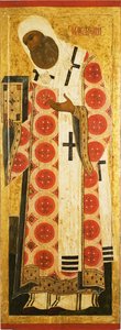 Heiliger Peter, Metropolit von Moskau, Mitte des 16. Jahrhunderts von Anonymous Russian icon painter