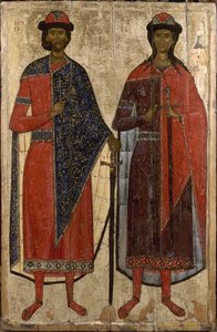 Heilige Boris und Gleb, Mitte des 14. Jahrhunderts