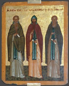 Heilige Chariton der Bekenner, Barlaam von Khutyn und Sergius von Radonezh, 15. Jahrhundert