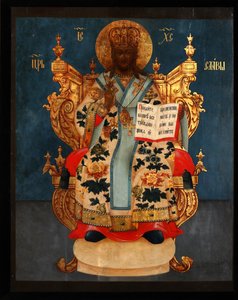 Der Erlöser auf dem Thron, 18. Jahrhundert von Anonymous Russian icon painter
