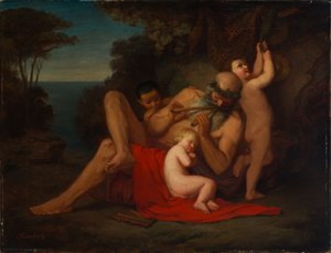 Silen mit schlafendem Bacchusknaben von Anselm Feuerbach