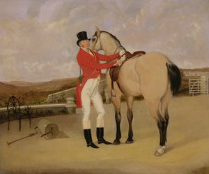 James Taylor Wray von der Bedale Hunt mit seinem Falbhengst