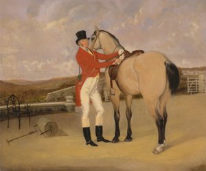 James Taylor Wray von der Bedale Hunt mit seinem Falbenjäger